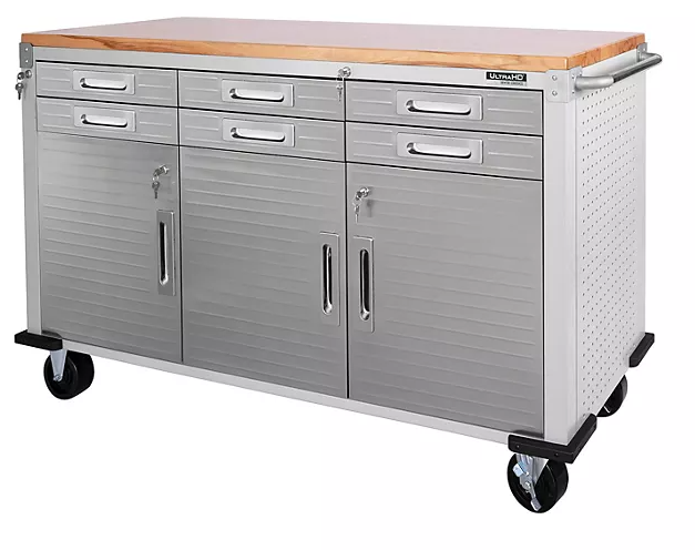 Seville Classics® UltraHD® 6-Drawer Rolling Workbench, 65.25