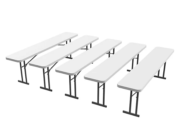 Lifetime 8' Seminar Folding Table, 5 Pack - White Granite
