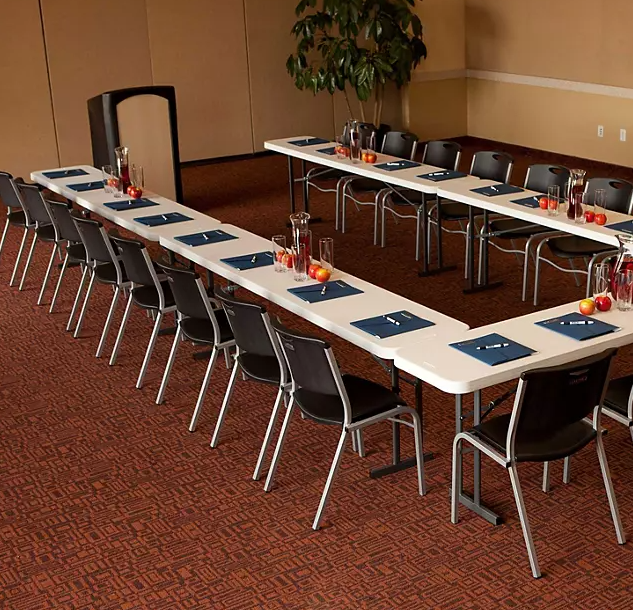 Lifetime 8' Seminar Folding Table, 5 Pack - White Granite