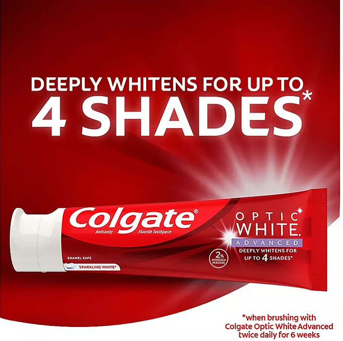 Colgate Optic White Advanced Teeth Whitening Toothpaste, Sparkling White (4.2 oz., 5 pk.)