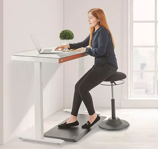 Seville Classics airLIFT 48" Tempered Glass Electric Sit-Stand Desk