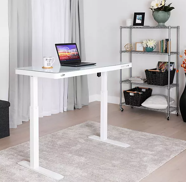 airLIFT Electric Sit-Stand Desk with Tempered Glass Top, Assorted Colors