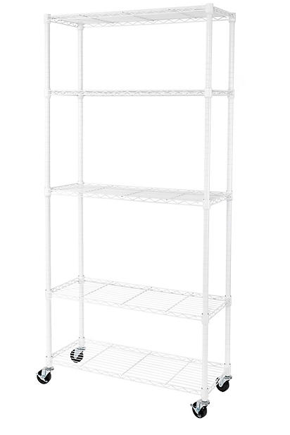 Seville Classics 5-Tier Steel Wire Shelving, 36” W x 14” D x 76” H