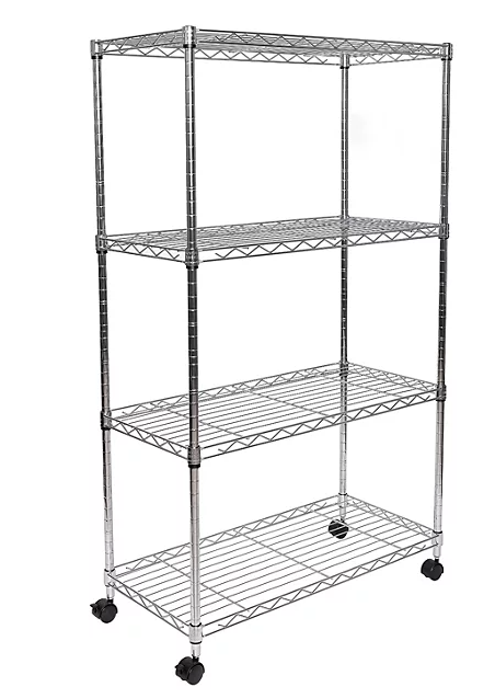 Seville Classics 4-Tier Steel Wire Shelving, 30" x 14" x 48" H