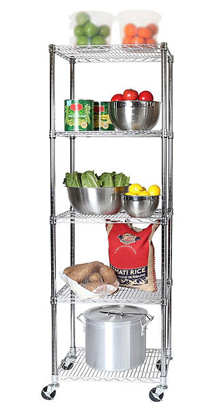 Seville Classics NSF 5-Tier Steel Wire Shelving, 24" x 18" x 72" H