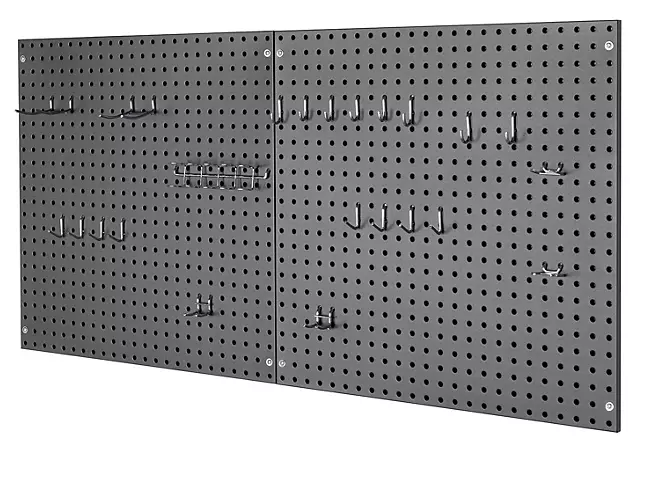 Seville Classics® UltraHD 2-Piece Pegboard Set With 23-Piece Hook Assortment, 24" W x 24" H