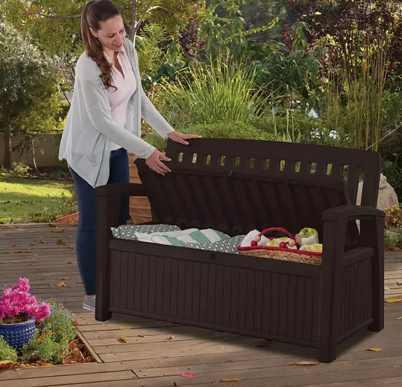 Keter 60-Gallon All-Weather Outdoor Patio Storage Bench