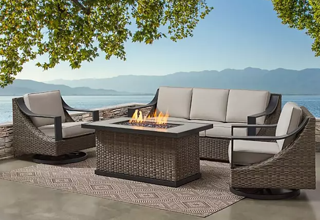 Member's Mark Harper 4-Piece Fire Pit Set with Sunbrella Cushions
