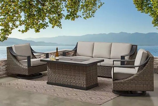 Member's Mark Harper 4-Piece Fire Pit Set with Sunbrella Cushions