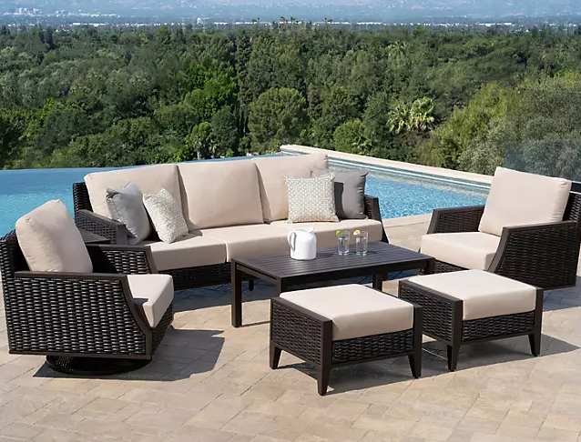 Amari 7-Piece Outdoor Patio Seating Set with Swivel Chairs