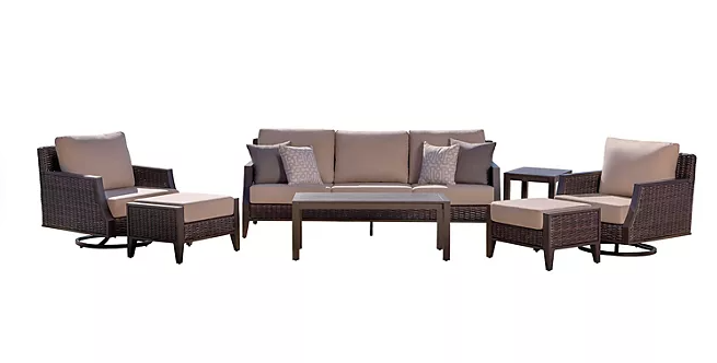 Amari 7-Piece Outdoor Patio Seating Set with Swivel Chairs