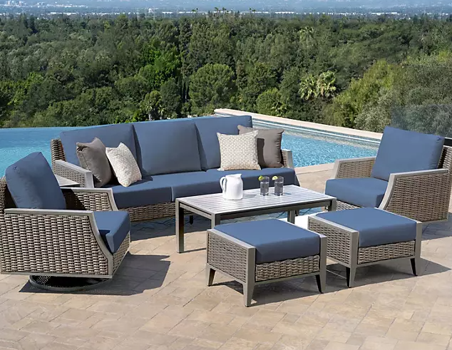 Amari 7-Piece Outdoor Patio Seating Set with Swivel Chairs