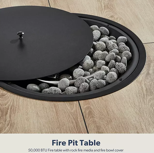 Member’s Mark Lyon 6-Piece Rounded Sectional with Fire Pit