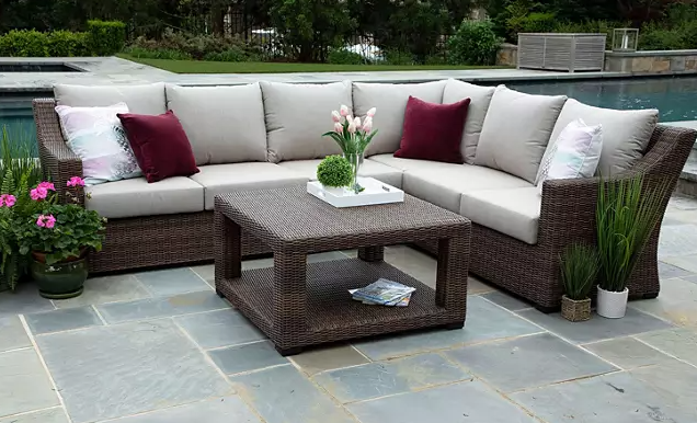 Alder 5-Piece Sectional with Sunbrella Fabric (Various Colors)