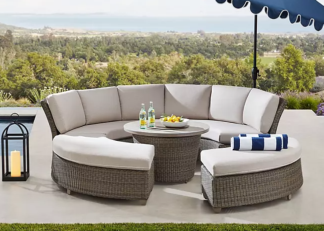 Member's Mark Hampton 5-Piece Sectional Seating Set with Fire Pit