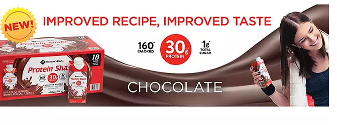 Member's Mark 30g High Protein Shake, Chocolate (11 fl. oz., 18 pk.)