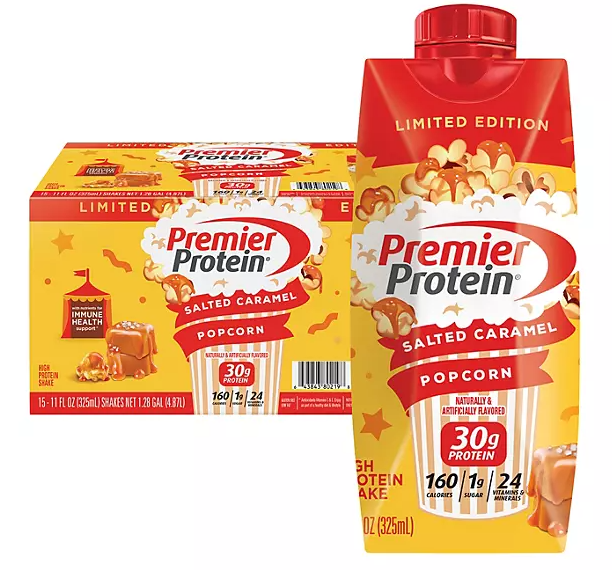 Premier Protein High Protein Shake, Salted Caramel Popcorn (11 fl. oz., 15 pk.)