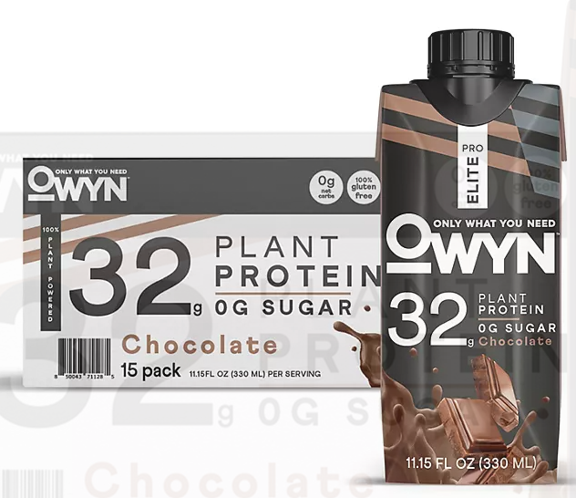 OWYN Pro Elite 32g Keto Plant Protein Shake, Chocolate (11.15 fl. oz, 15 pk.)