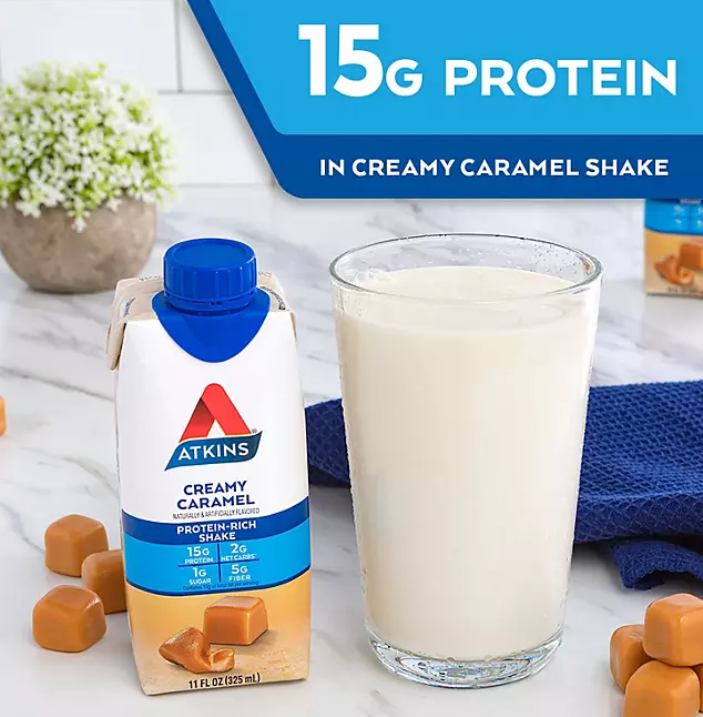 Atkins 15g Energy Protein Shake, Creamy Caramel (11 fl. oz., 15 pk.)