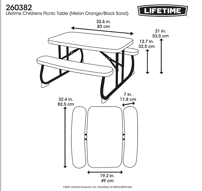 Lifetime Children's Picnic Table (Assorted Colors)