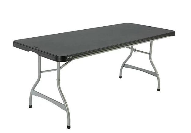 Lifetime 6' Commercial Grade Stacking Folding Table, Assorted Colors