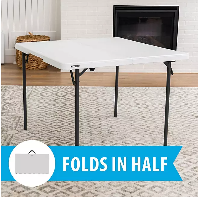 Lifetime 37-Inch Square Fold-In-Half Table (Light Commercial), 280228