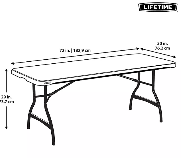 Lifetime 6-Foot Commercial Folding Nesting Table