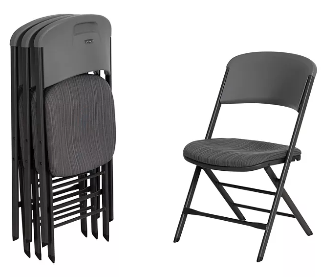 Lifetime Padded Commercial Folding Chair, 4 Pack