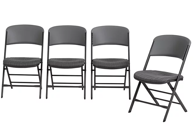 Lifetime Padded Commercial Folding Chair, 4 Pack