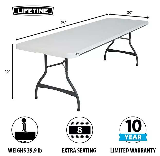 Lifetime 8' Tables (4) and Chairs (32) Combo (Assorted Colors)