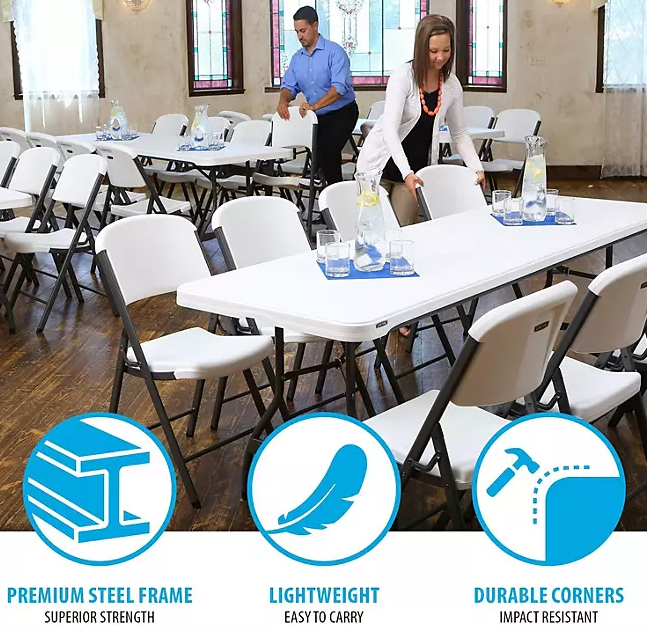 Lifetime Table Color Lifetime 8' Tables (4) and Chairs (32) Combo (Assorted Colors) – Eshop ...