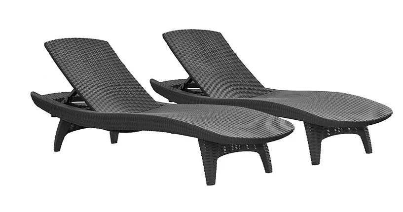 Keter 2-Pack All-Weather Grenada Chaise Loungers, Various Colors - Eshop House LLC