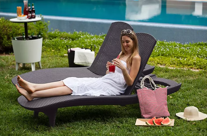 Keter 2-Pack All-Weather Grenada Chaise Loungers, Various Colors - Eshop House LLC