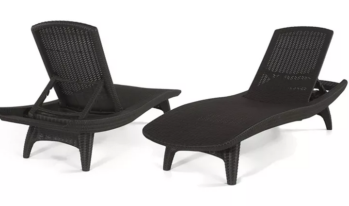 Keter 2-Pack All-Weather Grenada Chaise Loungers, Various Colors - Eshop House LLC