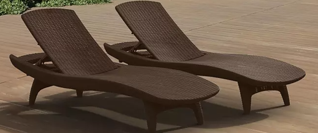 Keter 2-Pack All-Weather Grenada Chaise Loungers, Various Colors - Eshop House LLC