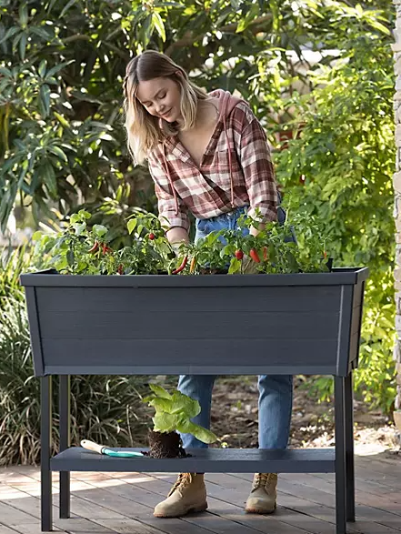 Keter XL Urban Bloomer Resin Elevated Planter Raised Garden Bed - Eshop House LLC