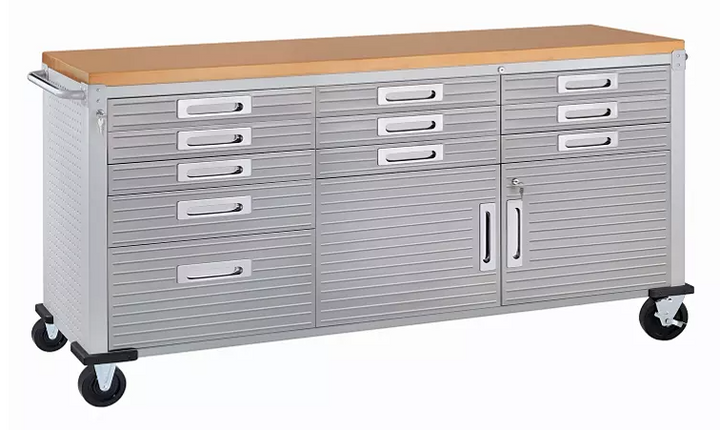 UltraHD® 11-Drawer Mega Rolling Workbench, 77" W x 20" D x 37.5" H, Granite - Eshop House LLC