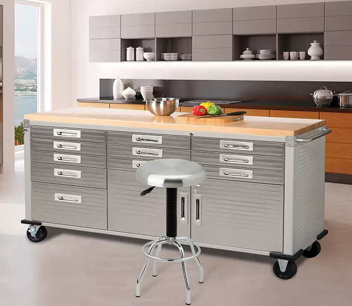 UltraHD® 11-Drawer Mega Rolling Workbench, 77" W x 20" D x 37.5" H, Granite - Eshop House LLC