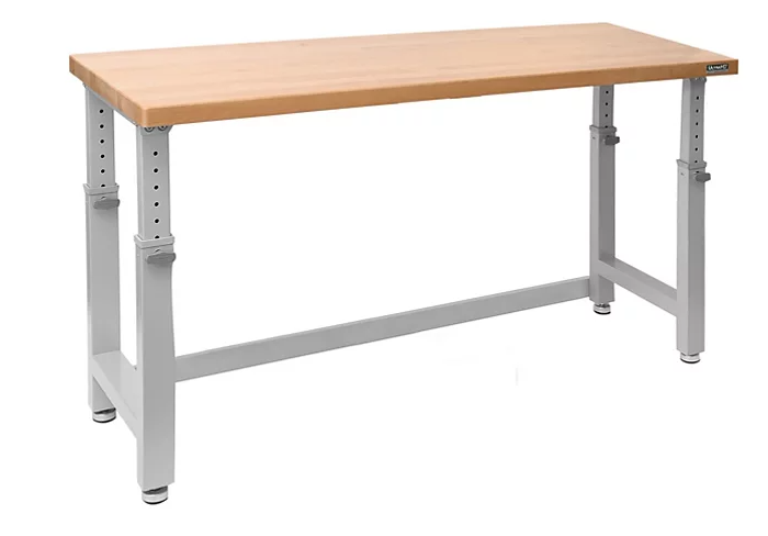 UltraHD® Height Adjustable Heavy Duty Workbench, 72" x 25", Solid Wood Top - Eshop House LLC