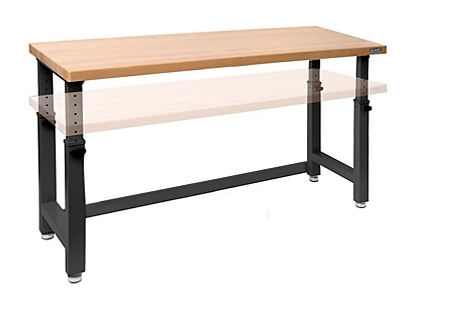 UltraHD® Height Adjustable Heavy Duty Workbench, 72" x 25", Solid Wood Top - Eshop House LLC