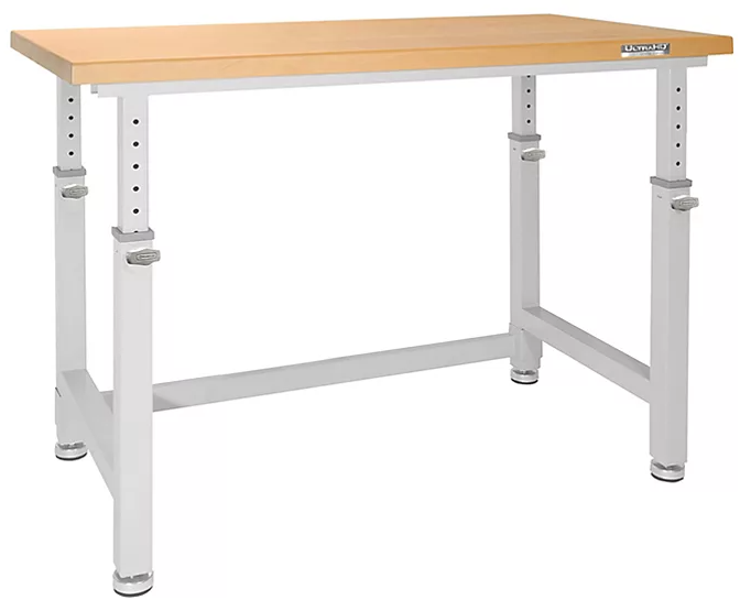 Seville Classics UltraHD® Height Adjustable Heavy Duty Workbench With Solid Wood Top, 48" x 24" - Eshop House LLC