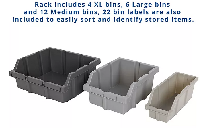 Seville Classic  Steel Commercial Bin Rack With Wheels, 22 Bins, 36" W x 14" D x 56" H - Eshop House LLC