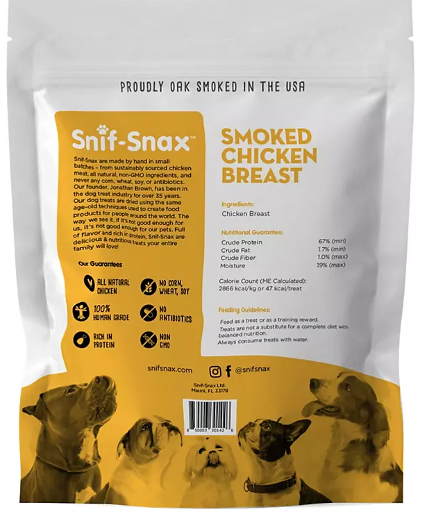 Snif-Snax Smoked Chicken Breast Dog Treats (3 lb.) - Eshop House LLC