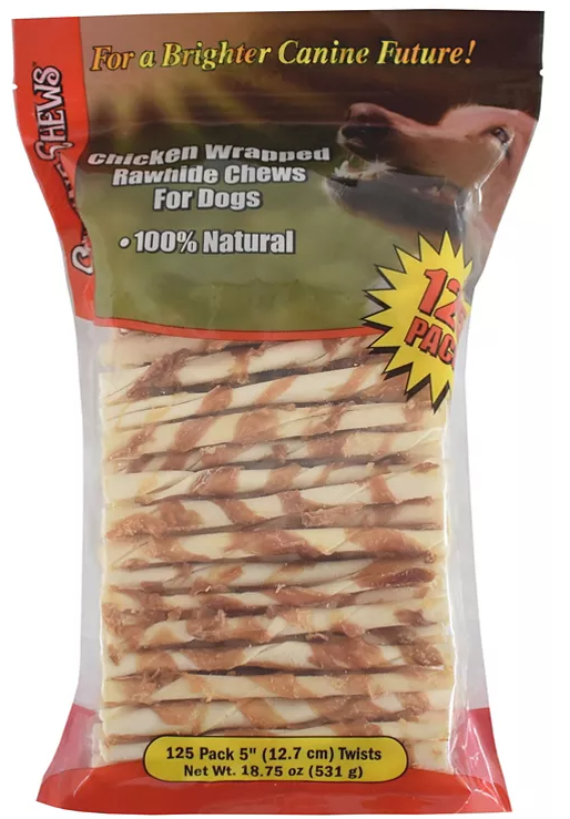 Canine Chews Chicken-Wrapped Rawhide Chews for Dogs (125 ct.) - Eshop House LLC