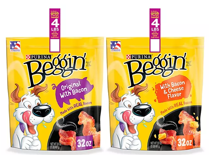 Purina Beggin' Strips Real Meat Dog Treats, Bacon & Bacon + Cheese Flavors (32 oz., 2 pk.) - Eshop House LLC