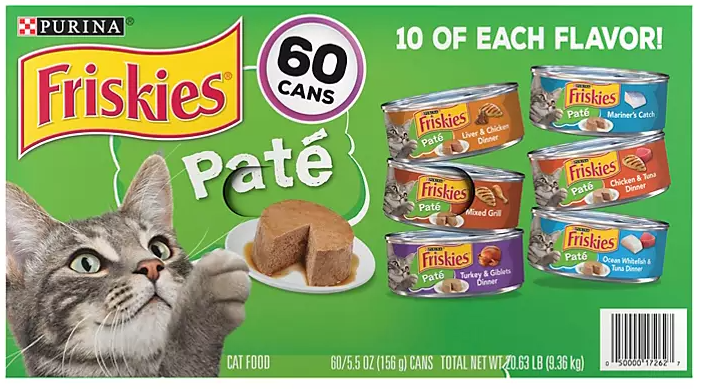 Purina Friskies Pate Wet Cat Food, Variety Pack (5.5 oz., 60 ct.) - Eshop House LLC
