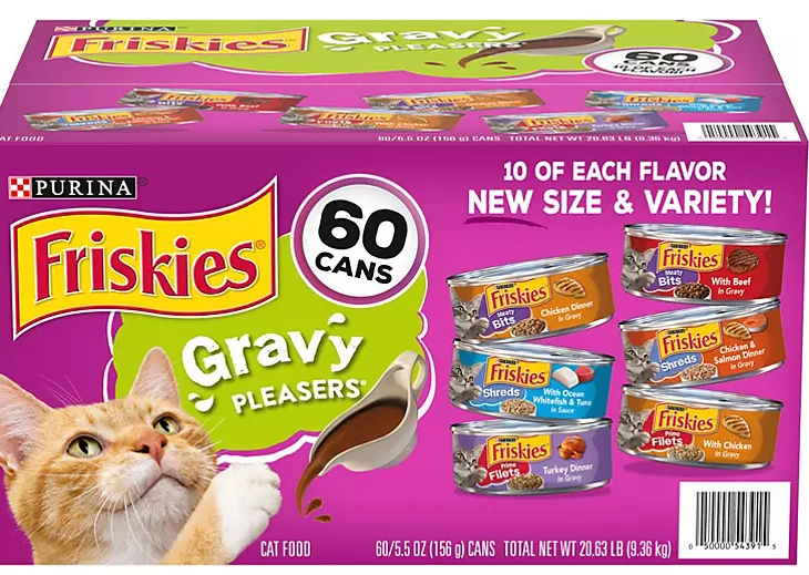 Purina Friskies Gravy Wet Cat Food, Variety Pack (5.5 oz., 60 ct.) - Eshop House LLC