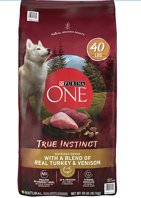 Purina ONE SmartBlend True Instinct Adult Dry Dog Food, Real Turkey & Venison (40 lbs.) - Eshop House LLC