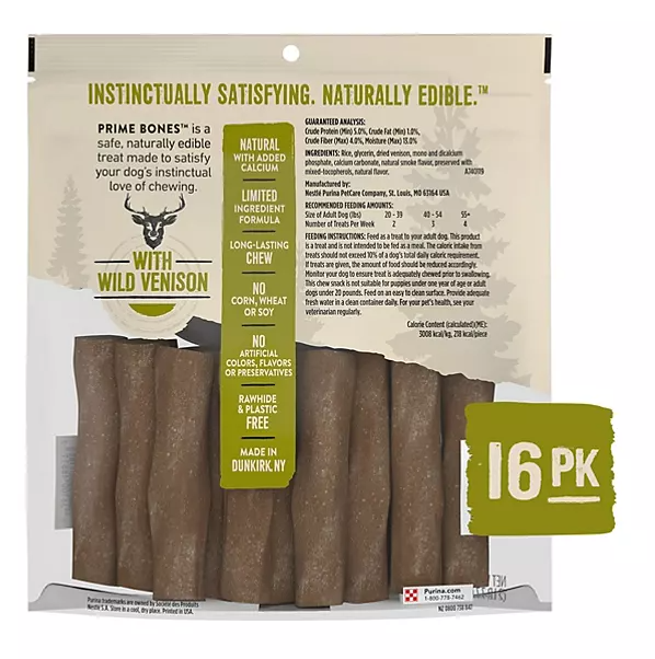 Purina Prime Bones Chew Stick with Wild Venison (16 chews) - Eshop House LLC