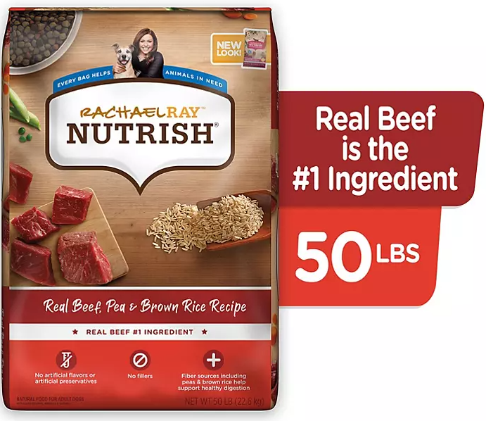 Rachael Ray Nutrish Dry Dog Food, Real Beef, Pea & Brown Rice Recipe (50 lbs.) - Eshop House LLC